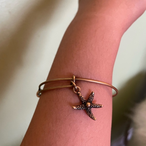 Gold Alex & Ani Starfish Charm Bracelet - Picture 2 of 5